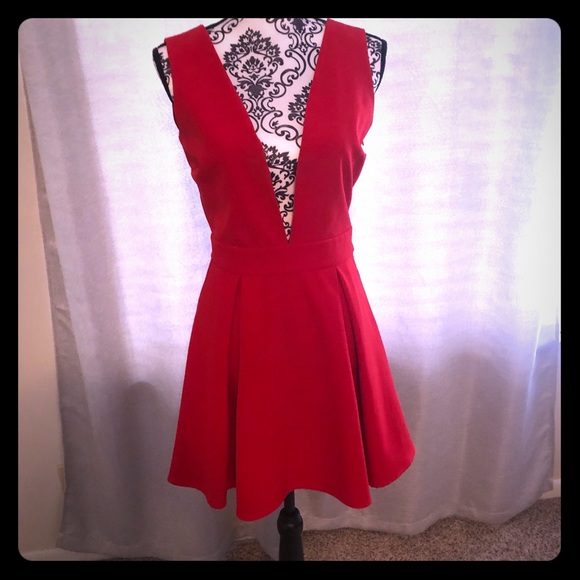 low cut a line dress